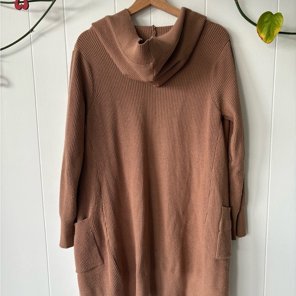 Belle by Belldini Brown Knit Cardigan with Hood | Large - Picture 3 of 5